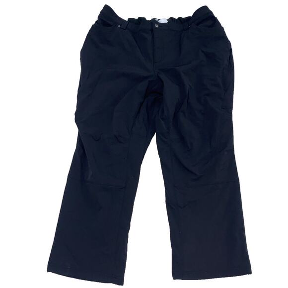 Duluth Trading Co Pants Women Plus 26Wx29 Black Straight Fleece Lined Gorpcore - Picture 1 of 8